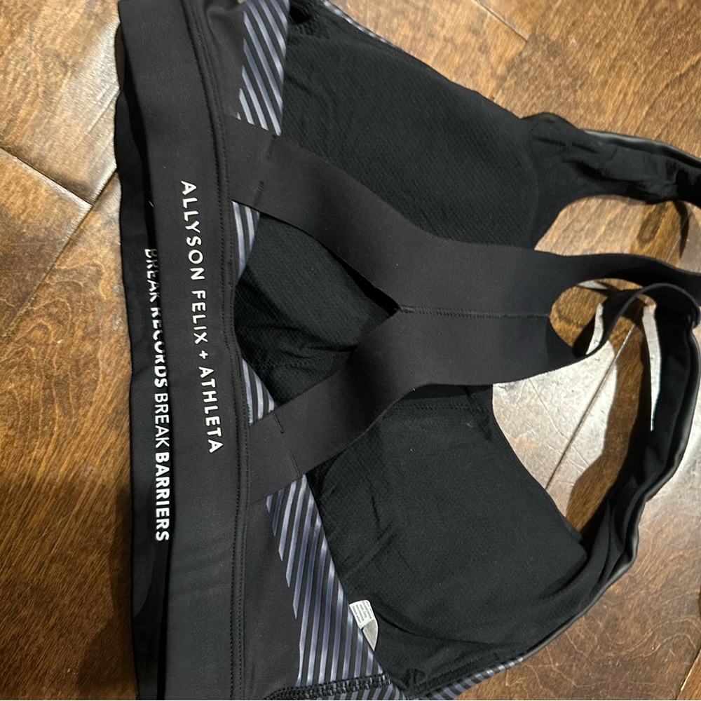 Black Sports Bra with Stripe Detail